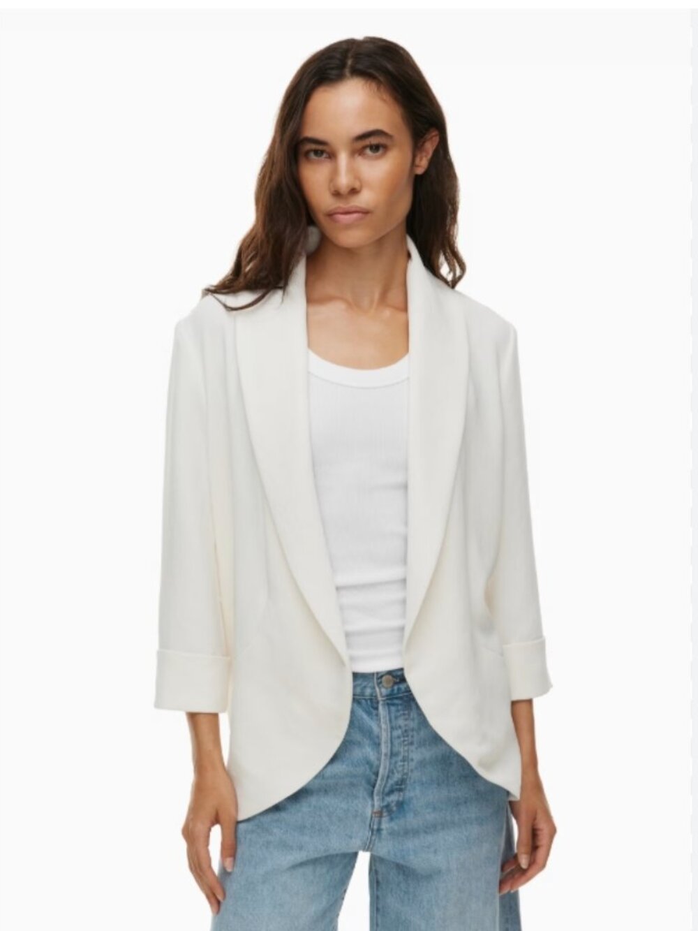 Aritzia Wilfred North Blazer (white / ivory / cream) relaxed fit (size 8)